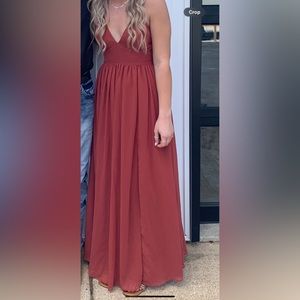 Azazie Terracotta Bridesmaid Dress - Size 6